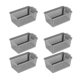 Maxbell 6 Pieces Desktop Storage Baskets Makeup Organizer Trays for Bedroom Washroom Gray