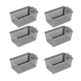 Maxbell 6 Pieces Desktop Storage Baskets Makeup Organizer Trays for Bedroom Washroom Gray