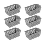 Maxbell 6 Pieces Desktop Storage Baskets Makeup Organizer Trays for Bedroom Washroom Gray
