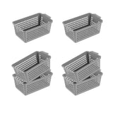 Maxbell 6 Pieces Desktop Storage Baskets Makeup Organizer Trays for Bedroom Washroom Gray