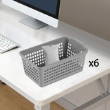 Maxbell 6 Pieces Desktop Storage Baskets Makeup Organizer Trays for Bedroom Washroom Gray