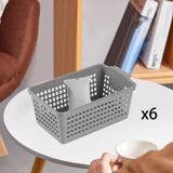 Maxbell 6 Pieces Desktop Storage Baskets Makeup Organizer Trays for Bedroom Washroom Gray