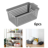 Maxbell 6 Pieces Desktop Storage Baskets Makeup Organizer Trays for Bedroom Washroom Gray