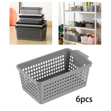 Maxbell 6 Pieces Desktop Storage Baskets Makeup Organizer Trays for Bedroom Washroom Gray