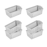 Maxbell 6 Pieces Desktop Storage Baskets Makeup Organizer Trays for Bedroom Washroom White