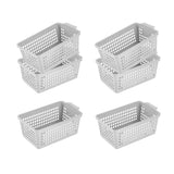 Maxbell 6 Pieces Desktop Storage Baskets Makeup Organizer Trays for Bedroom Washroom White