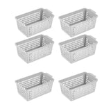 Maxbell 6 Pieces Desktop Storage Baskets Makeup Organizer Trays for Bedroom Washroom White
