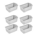 Maxbell 6 Pieces Desktop Storage Baskets Makeup Organizer Trays for Bedroom Washroom White