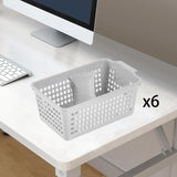 Maxbell 6 Pieces Desktop Storage Baskets Makeup Organizer Trays for Bedroom Washroom White
