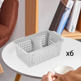 Maxbell 6 Pieces Desktop Storage Baskets Makeup Organizer Trays for Bedroom Washroom White