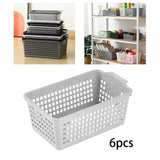 Maxbell 6 Pieces Desktop Storage Baskets Makeup Organizer Trays for Bedroom Washroom White