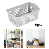 Maxbell 6 Pieces Desktop Storage Baskets Makeup Organizer Trays for Bedroom Washroom White