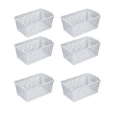 Maxbell 6 Pieces Desktop Storage Baskets Makeup Organizer Trays for Bedroom Washroom Clear