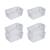 Maxbell 6 Pieces Desktop Storage Baskets Makeup Organizer Trays for Bedroom Washroom Clear