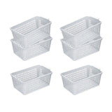 Maxbell 6 Pieces Desktop Storage Baskets Makeup Organizer Trays for Bedroom Washroom Clear