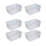 Maxbell 6 Pieces Desktop Storage Baskets Makeup Organizer Trays for Bedroom Washroom Clear
