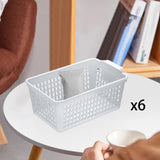 Maxbell 6 Pieces Desktop Storage Baskets Makeup Organizer Trays for Bedroom Washroom Clear