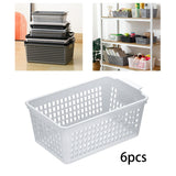 Maxbell 6 Pieces Desktop Storage Baskets Makeup Organizer Trays for Bedroom Washroom Clear