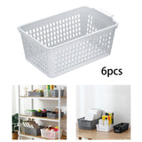 Maxbell 6 Pieces Desktop Storage Baskets Makeup Organizer Trays for Bedroom Washroom Clear