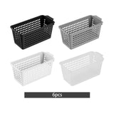 Maxbell 6Pcs Desktop Storage Basket Bins Decor Vanity Trays for Shelves Dresser Home Black