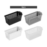 Maxbell 6Pcs Desktop Storage Basket Bins Decor Vanity Trays for Shelves Dresser Home Black