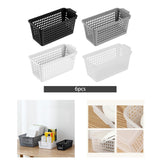 Maxbell 6Pcs Desktop Storage Basket Bins Decor Vanity Trays for Shelves Dresser Home Black