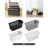 Maxbell 6Pcs Desktop Storage Basket Bins Decor Vanity Trays for Shelves Dresser Home Black