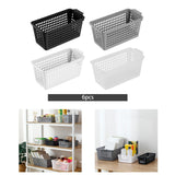 Maxbell 6Pcs Desktop Storage Basket Bins Decor Vanity Trays for Shelves Dresser Home Black