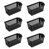 Maxbell 6Pcs Desktop Storage Basket Bins Decor Vanity Trays for Shelves Dresser Home Black