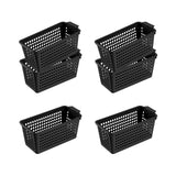 Maxbell 6Pcs Desktop Storage Basket Bins Decor Vanity Trays for Shelves Dresser Home Black