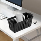 Maxbell 6Pcs Desktop Storage Basket Bins Decor Vanity Trays for Shelves Dresser Home Black