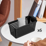 Maxbell 6Pcs Desktop Storage Basket Bins Decor Vanity Trays for Shelves Dresser Home Black