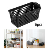 Maxbell 6Pcs Desktop Storage Basket Bins Decor Vanity Trays for Shelves Dresser Home Black