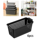 Maxbell 6Pcs Desktop Storage Basket Bins Decor Vanity Trays for Shelves Dresser Home Black