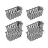 Maxbell 6Pcs Desktop Storage Basket Bins Decor Vanity Trays for Shelves Dresser Home Gray