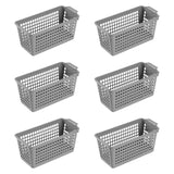 Maxbell 6Pcs Desktop Storage Basket Bins Decor Vanity Trays for Shelves Dresser Home Gray
