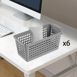 Maxbell 6Pcs Desktop Storage Basket Bins Decor Vanity Trays for Shelves Dresser Home Gray