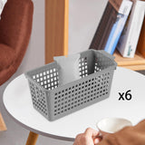 Maxbell 6Pcs Desktop Storage Basket Bins Decor Vanity Trays for Shelves Dresser Home Gray