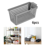 Maxbell 6Pcs Desktop Storage Basket Bins Decor Vanity Trays for Shelves Dresser Home Gray