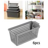 Maxbell 6Pcs Desktop Storage Basket Bins Decor Vanity Trays for Shelves Dresser Home Gray