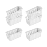 Maxbell 6Pcs Desktop Storage Basket Bins Decor Vanity Trays for Shelves Dresser Home White