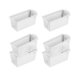 Maxbell 6Pcs Desktop Storage Basket Bins Decor Vanity Trays for Shelves Dresser Home White