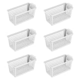 Maxbell 6Pcs Desktop Storage Basket Bins Decor Vanity Trays for Shelves Dresser Home White