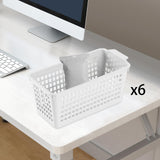 Maxbell 6Pcs Desktop Storage Basket Bins Decor Vanity Trays for Shelves Dresser Home White