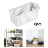 Maxbell 6Pcs Desktop Storage Basket Bins Decor Vanity Trays for Shelves Dresser Home White