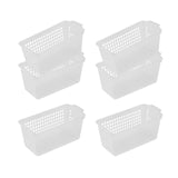 Maxbell 6Pcs Desktop Storage Basket Bins Decor Vanity Trays for Shelves Dresser Home Clear