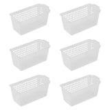 Maxbell 6Pcs Desktop Storage Basket Bins Decor Vanity Trays for Shelves Dresser Home Clear