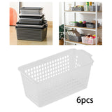 Maxbell 6Pcs Desktop Storage Basket Bins Decor Vanity Trays for Shelves Dresser Home Clear