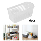 Maxbell 6Pcs Desktop Storage Basket Bins Decor Vanity Trays for Shelves Dresser Home Clear