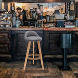 Maxbell Height Barstool Non Slip Modern Counter Stool for Bar Tables Pub Dining Room Gray Linen